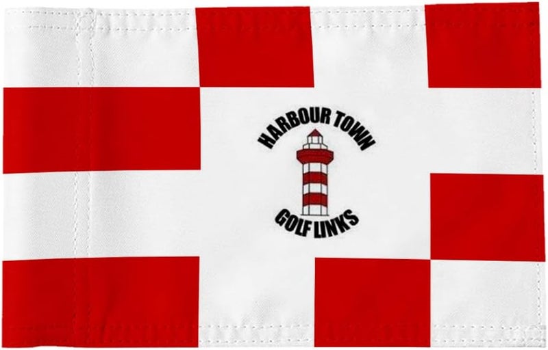 2BUT Harbour Town Golf Links Golf Pin PGA Flag Practic Putting Green Golf Flag For Backyard Garden Double-Sewn 600D Nylon Miniature Pin Flag Regulation Tube Flag(Red 8"X6") - Image 1